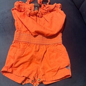 Polo by Ralph Lauren Kids Bright Orange Romper